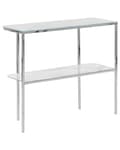 Miniatyrbillede 5 af 8: Konsolbord Hvid Sølv Hærdet Glas Stål 100 x 33 cm Marmoreffekt Moderne Stue Soveværelse Gang