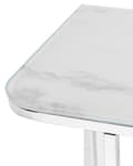 Miniatyrbillede 6 af 8: Konsolbord Hvid Sølv Hærdet Glas Stål 100 x 33 cm Marmoreffekt Moderne Stue Soveværelse Gang