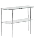 Miniatyrbillede 1 af 8: Konsolbord Hvid Sølv Hærdet Glas Stål 100 x 33 cm Marmoreffekt Moderne Stue Soveværelse Gang