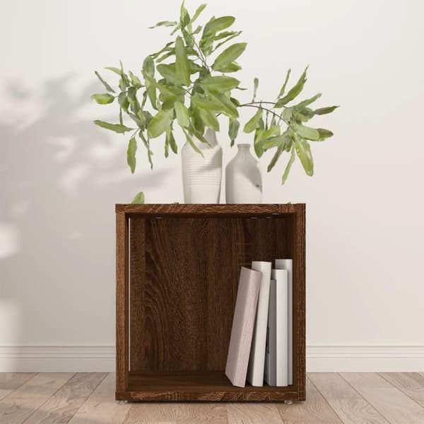 vidaXL Sidebord brun eik 33x33x34,5 cm konstruert tre