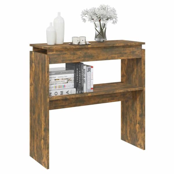 vidaXL Konsolipöytä savutammi 80x30x80 cm tekninen puu