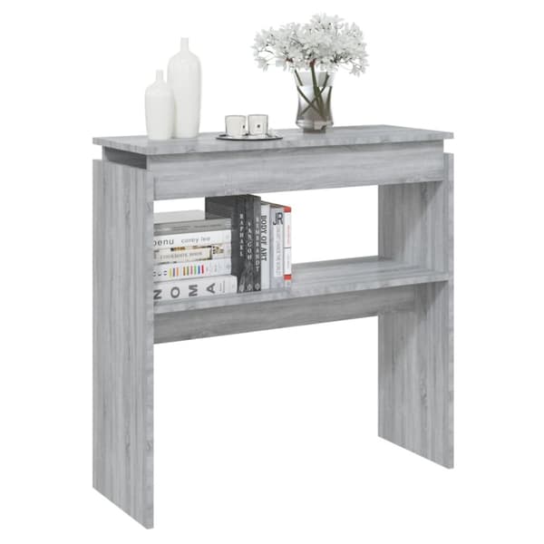 vidaXL Konsollbord grå sonoma 80x30x80 cm konstruert tre