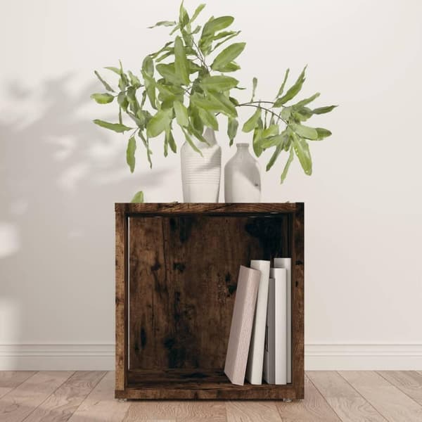 vidaXL sidebord 33x33x34,5 cm konstrueret træ røget egetræsfarve