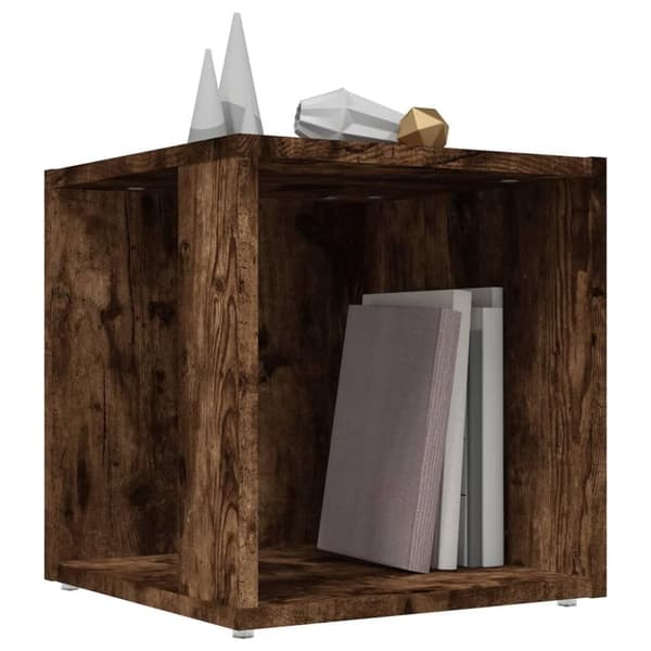 vidaXL sidebord 33x33x34,5 cm konstrueret træ røget egetræsfarve