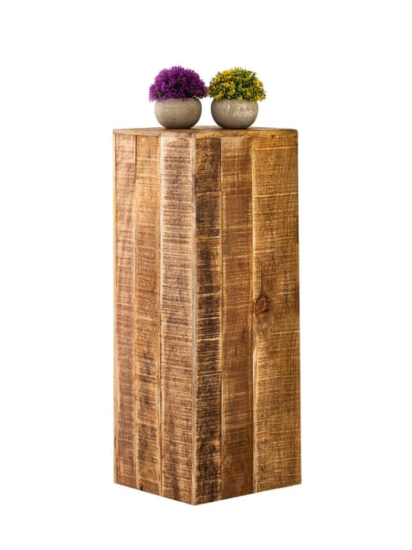 Blomsterpall 27×27 avföring trä växt stativ -sidobord fyrkant mango trä