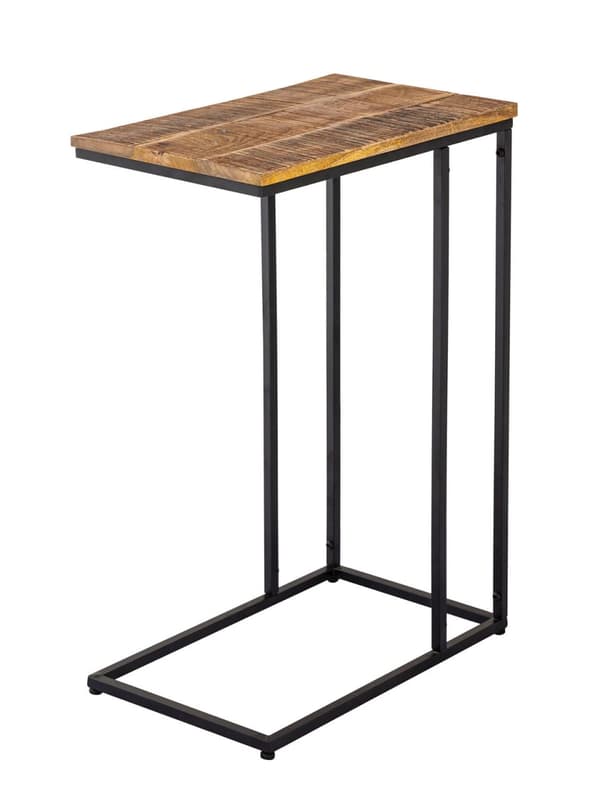 Sidobord trä 25x60x40cm hållbart sofatisk bärbar metallram