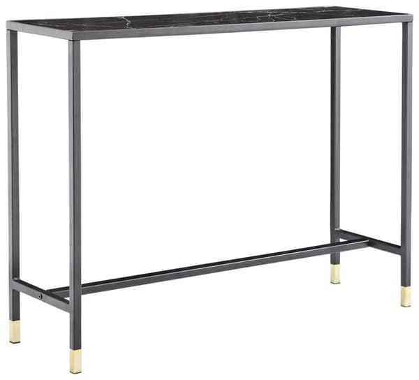 Dipp konsollbord 30x100 cm glass svart marmor dekor.
