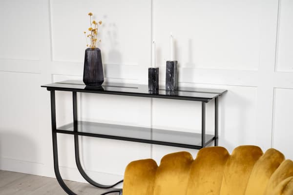 Wavy konsolbord med hylde 34x117 cm sort.