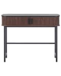 Pikkukuva 6 / 10: Konsolipöytä tumma puu musta 100 x 82 x 35 cm lastulevy teräs liukuovet retro moderni
