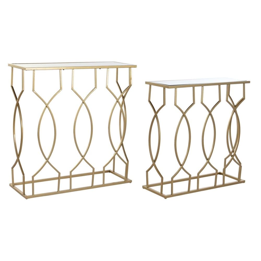 Konsol DKD Home Decor Glas Gyllene Metall (78 x 30 x 82 cm) (2 antal)