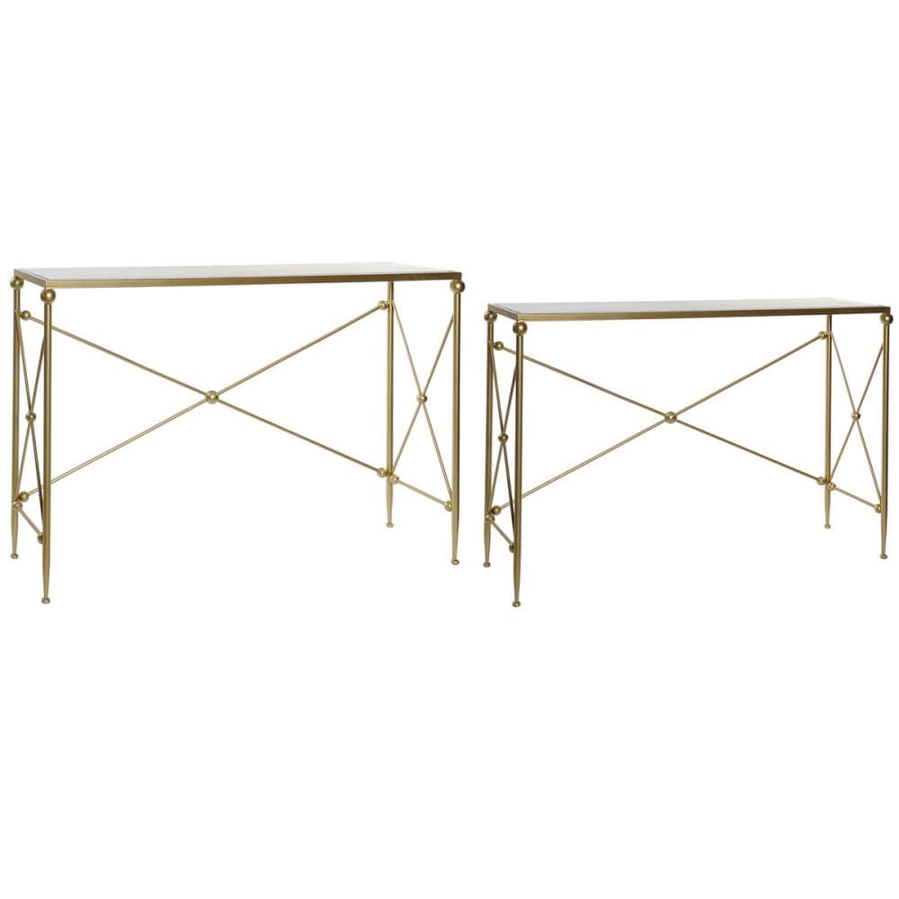 Konsol DKD Home Decor Dianhu Metall Marmor (2 pcs) (119 x 33 x 80 cm) (98 x 73 x 26 cm)