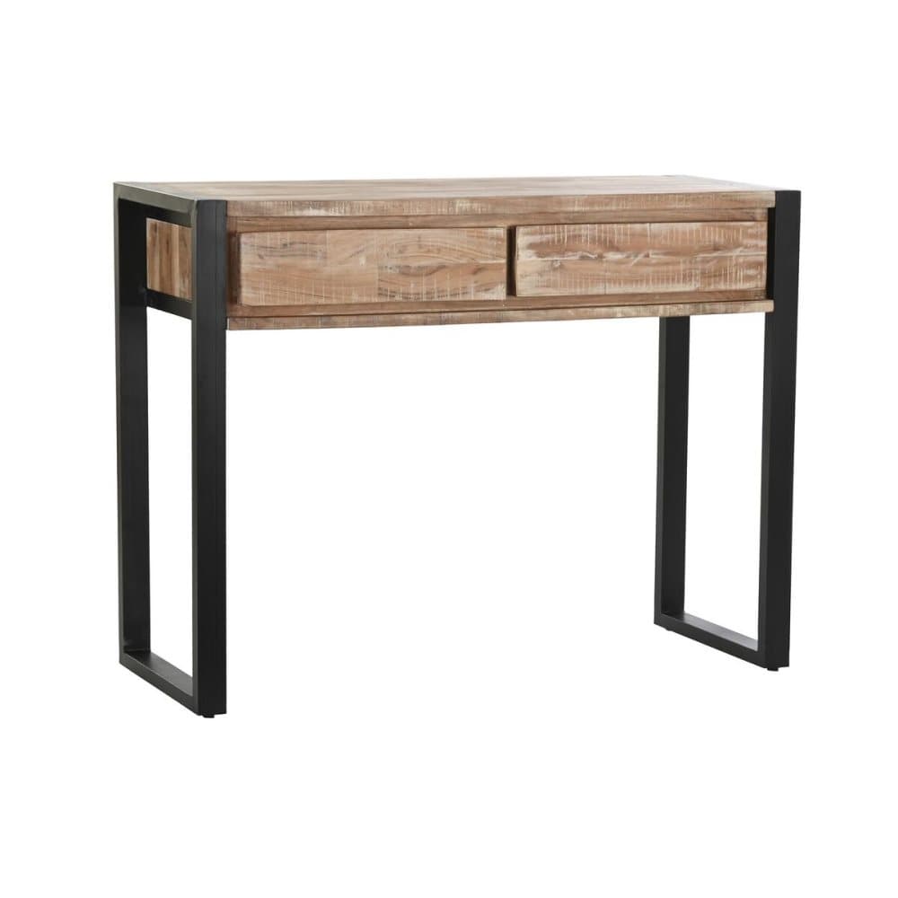 Konsol DKD Home Decor Naturell Svart Metall Akaciaträ (110 x 35 x 80 cm)