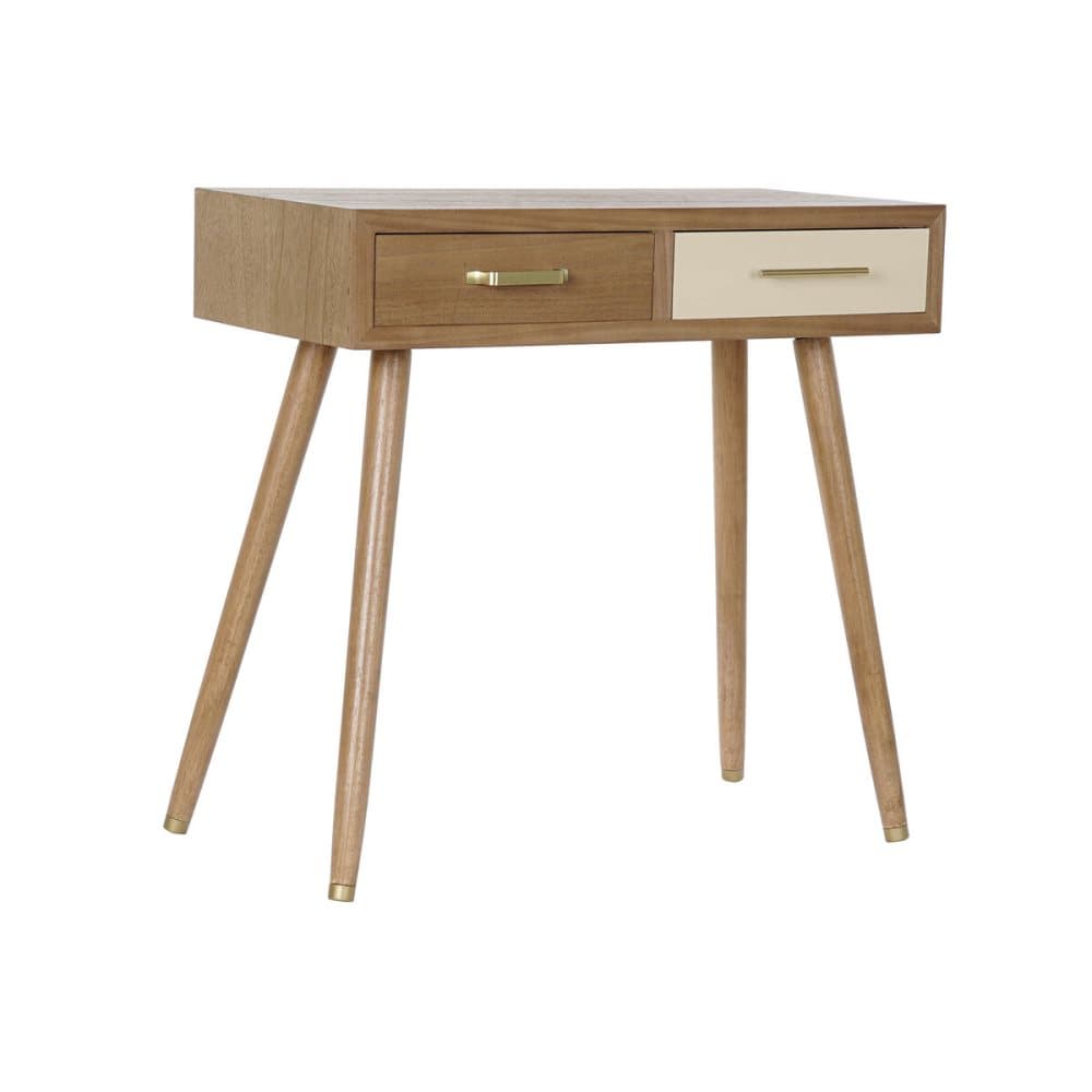 Konsol DKD Home Decor Grå Metall Kräm Paulowniaträ (80 x 40 x 78 cm)