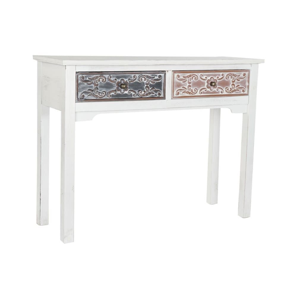 Konsol DKD Home Decor Naturell Brun MDF Vit Arab (107 x 36 x 81 cm)