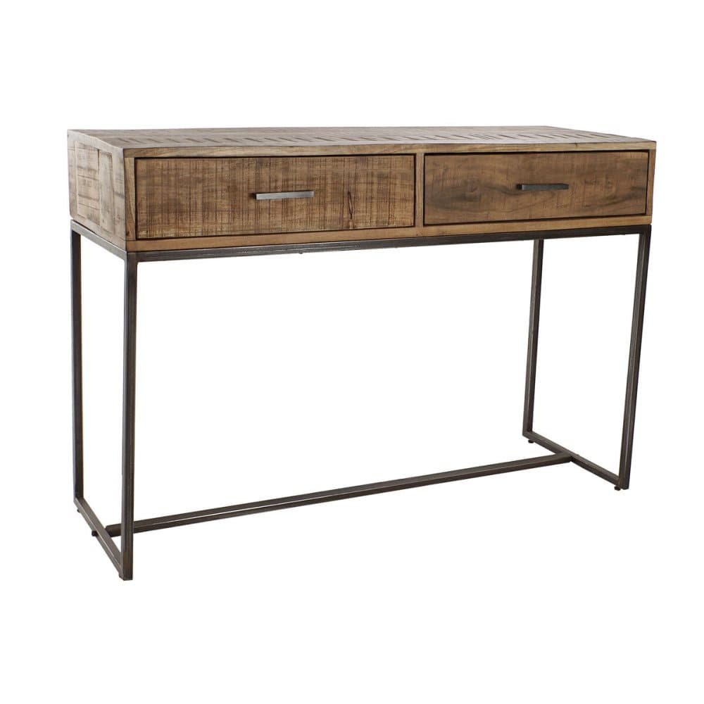 Konsol DKD Home Decor Svart Metall Brun Akaciaträ Vintage (120 x 40 x 81 cm)