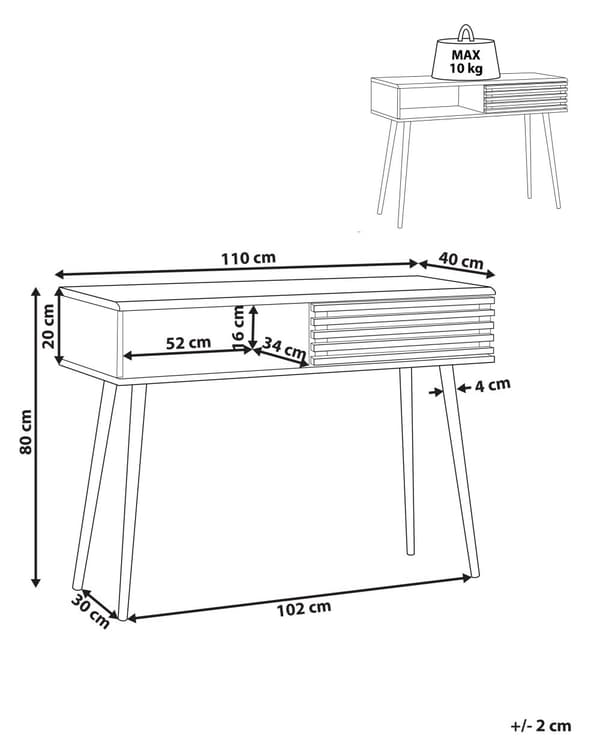 Konsolbord Mørk træfinish 80 x 40 x 110 cm Rustikt skydedørsskab