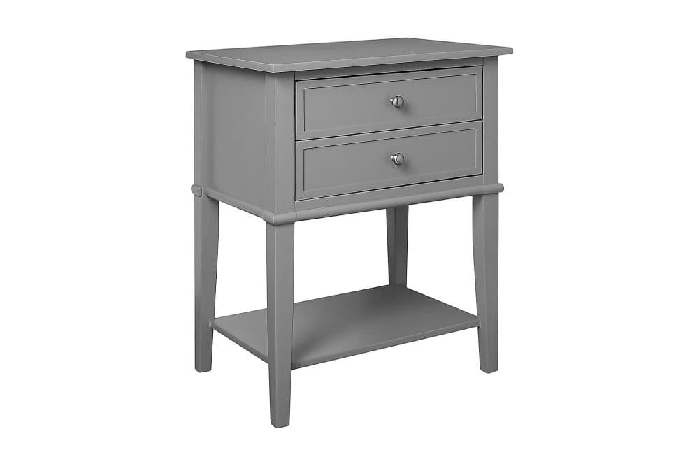 FRANKLIN Sidobord 56 cm 2 Lådor Grå