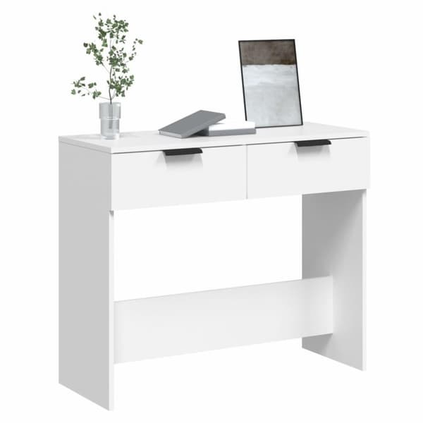 vidaXL Konsollbord hvit 90x36x75 cm konstruert tre