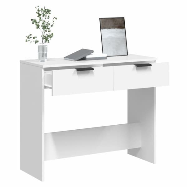 vidaXL Konsollbord hvit 90x36x75 cm konstruert tre