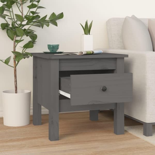 vidaXL Skjenker 2 stk grå 40x40x39 cm heltre furu