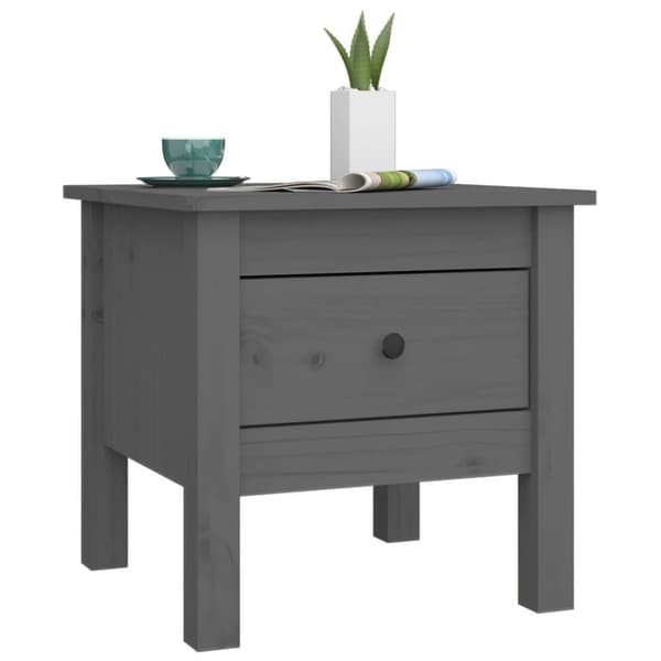 vidaXL Skjenker 2 stk grå 40x40x39 cm heltre furu