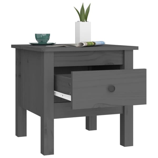 vidaXL Skjenker 2 stk grå 40x40x39 cm heltre furu