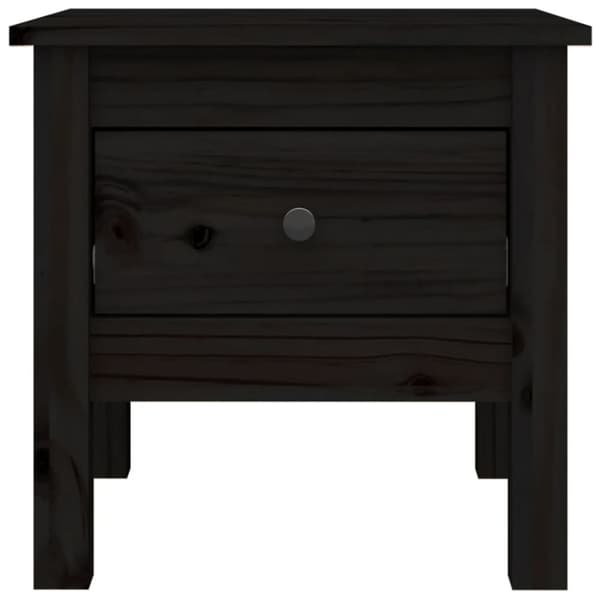 vidaXL Sidebord 2 stk svart 40x40x39 cm heltre furu