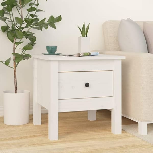 vidaXL Skjenker 2 stk hvit 40x40x39 cm heltre furu