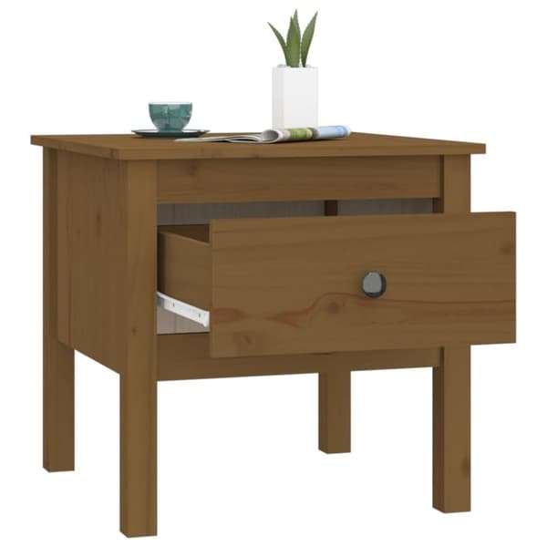 vidaXL Sidebord honningbrun 50x50x49 cm heltre furu