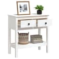 Miniatyrbilde 5 av 11: vidaXL Konsollbord hvit 75x35x75 cm heltre furu