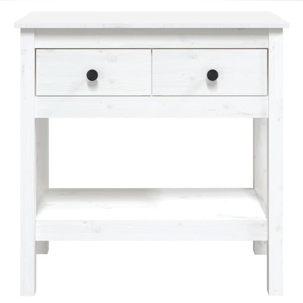 vidaXL Konsollbord hvit 75x35x75 cm heltre furu