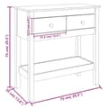 Miniatyrbilde 10 av 11: vidaXL Konsollbord hvit 75x35x75 cm heltre furu