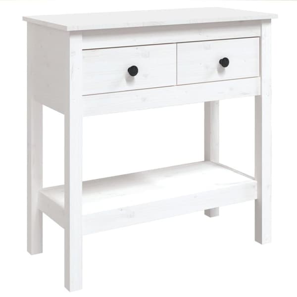 vidaXL Konsollbord hvit 75x35x75 cm heltre furu