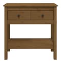 Miniatyrbild 6 av 11: vidaXL Konsolbord honungsbrun 75x35x75 cm massiv furu