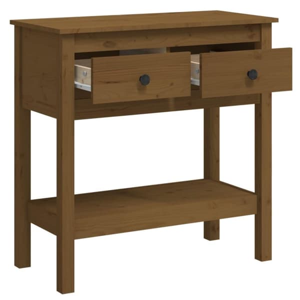 vidaXL Konsolbord honungsbrun 75x35x75 cm massiv furu