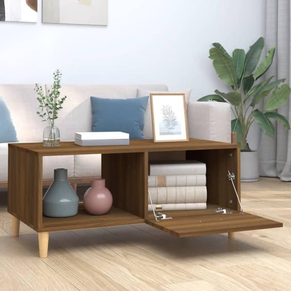 vidaXL Soffbord brun ek 89,5x50x40 cm konstruerat trä