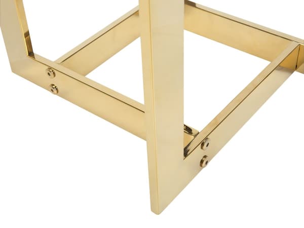 Sofabord Gull Metallramme Glassplate 40 x 40 x 52 cm Geometrisk Glam Luksuriøst Innredning Stue