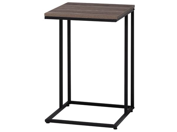 Sidebord Taupe Tre U-form Svart Metallramme Industriell Stil Sponplateplate Stue