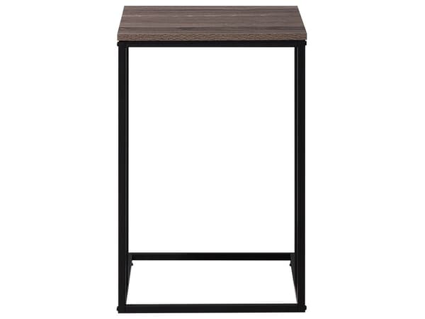 Sidebord Taupe Tre U-form Svart Metallramme Industriell Stil Sponplateplate Stue