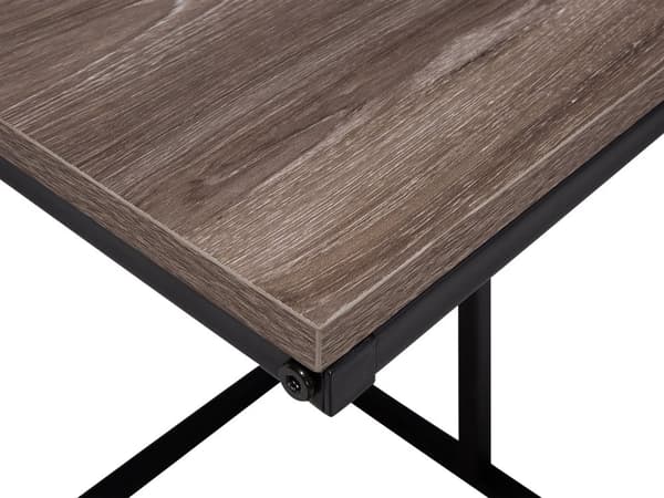 Sidebord Taupe Tre U-form Svart Metallramme Industriell Stil Sponplateplate Stue