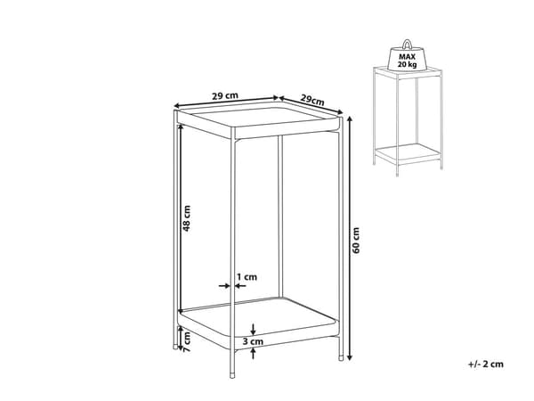 Sidebord Kobber Herdet glassplate Metallben 29 x 29 cm Hylle Oppbevaring Blank finish Glamourøs stil Moderne
