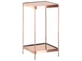 Miniatyrbilde 1 av 6: Sidebord Kobber Herdet glassplate Metallben 29 x 29 cm Hylle Oppbevaring Blank finish Glamourøs stil Moderne