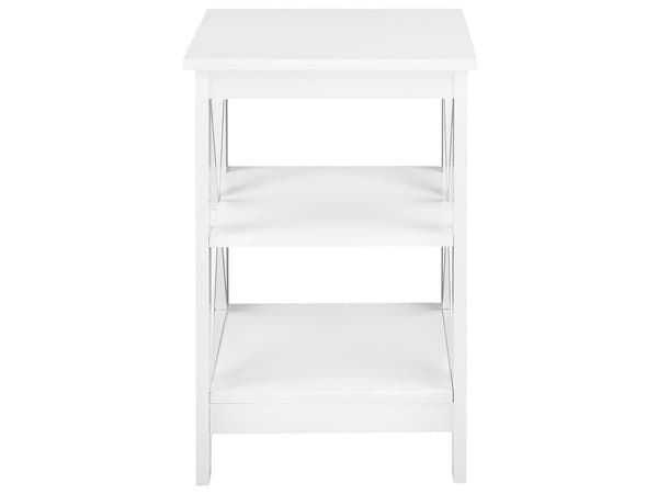 Sidebord Hvit 2-lags Oppbevaring Hylle Minimalistisk Skandinavisk