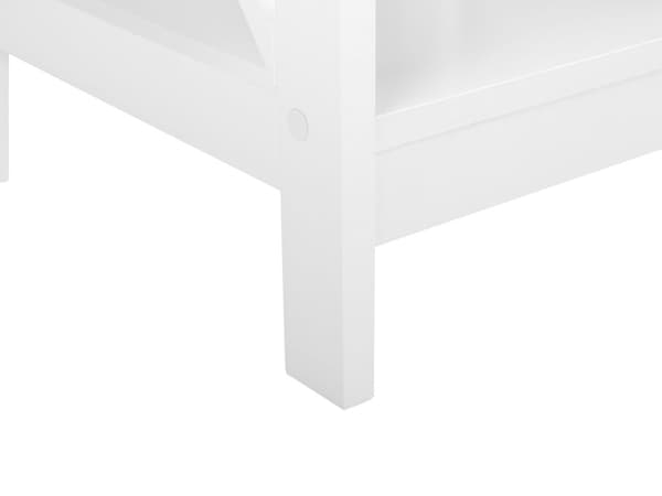 Sidebord Hvit 2-lags Oppbevaring Hylle Minimalistisk Skandinavisk
