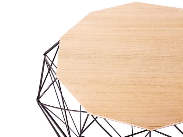 Sidebord Lyst tre Svart Metall Avtakbar topp Geometrisk form Innredning Stue Soverom Moderne Industriell Glamour