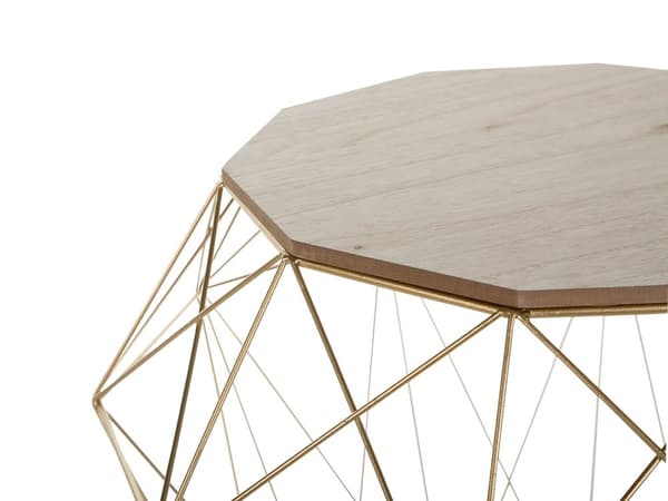Sidebord Lyst tre Gull Metall Avtakbar topp Geometrisk form Innredning Stue Soverom Moderne Industriell Glamour