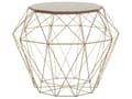Miniatyrbilde 1 av 7: Sidebord Lyst tre Gull Metall Avtakbar topp Geometrisk form Innredning Stue Soverom Moderne Industriell Glamour