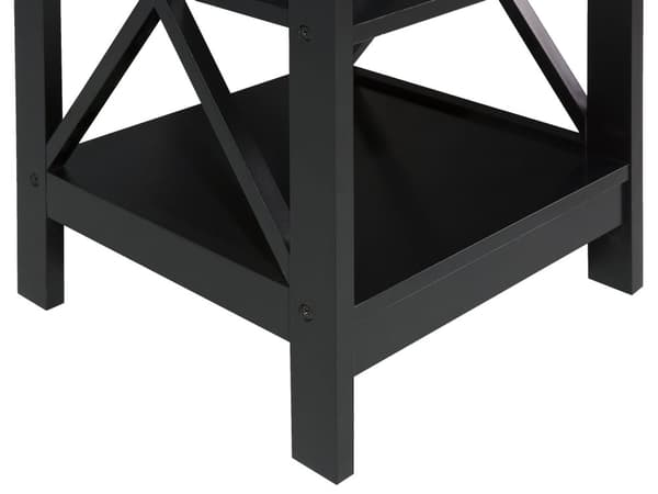 Sidebord Sort 2-lags Oppbevaringshyller Minimalistisk Skandinavisk