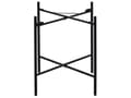 Miniatyrbilde 5 av 10: Sidebord Svart Lyst tre Metall Rotting ø 36 cm Dekorativ fletting Avtakbar topp Serveringsbrett Sammenleggbart Småbord