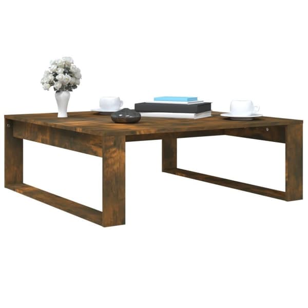 vidaXL sofabord 100x100x35 cm konstrueret træ røget egetræsfarve